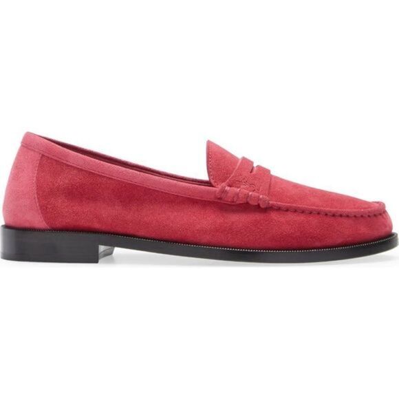 Saint Laurent YSL Logo Monogram Men's Red Suede Loafer "Le Loafer" 10 US 43 EU - Picture 5 of 6